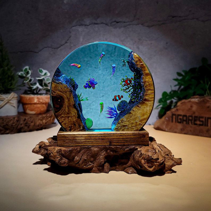 Aquarium & Marine Museum Ums - Lampada da Tavolo in Resina con
