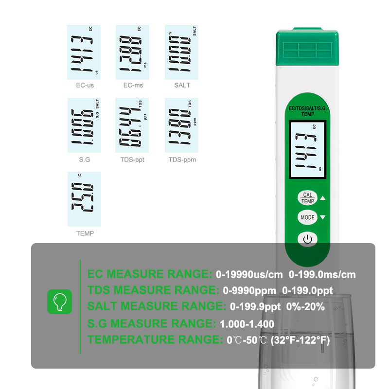 5 in 1 TDS EC SALT S.G TEMP Wa - Marine Aquarium Water Testing recensione e prezzo